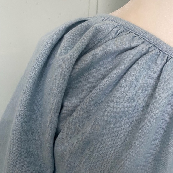 Love The Label Anthropologie Blue Denim Chambray nightgown cutout dress - Picture 7 of 14